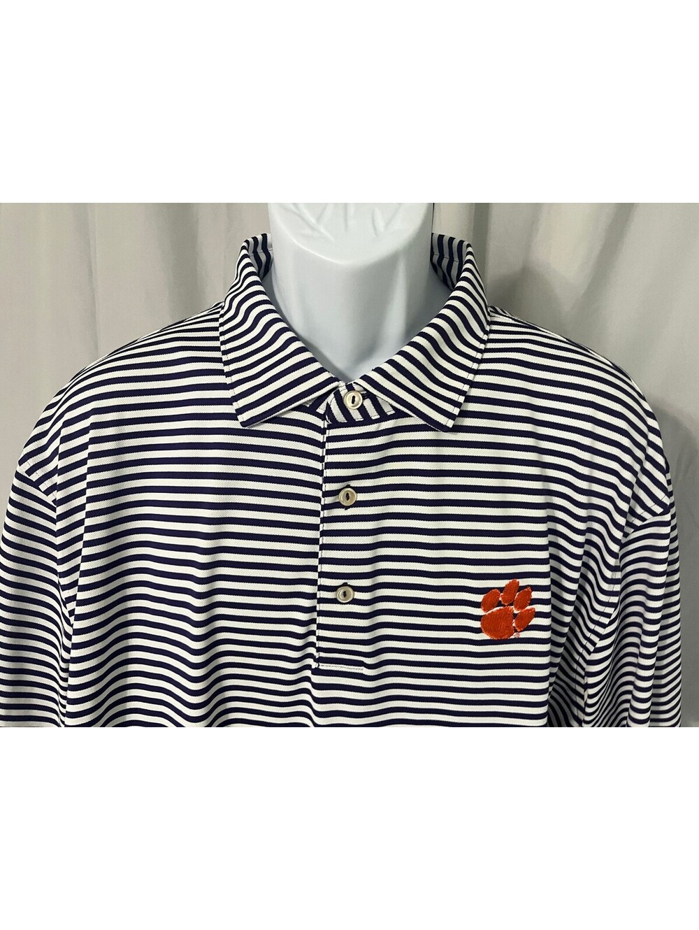 Peter Millar Men's White Purple Clemson Tigers Summer Comfort Polo Shirt XXL